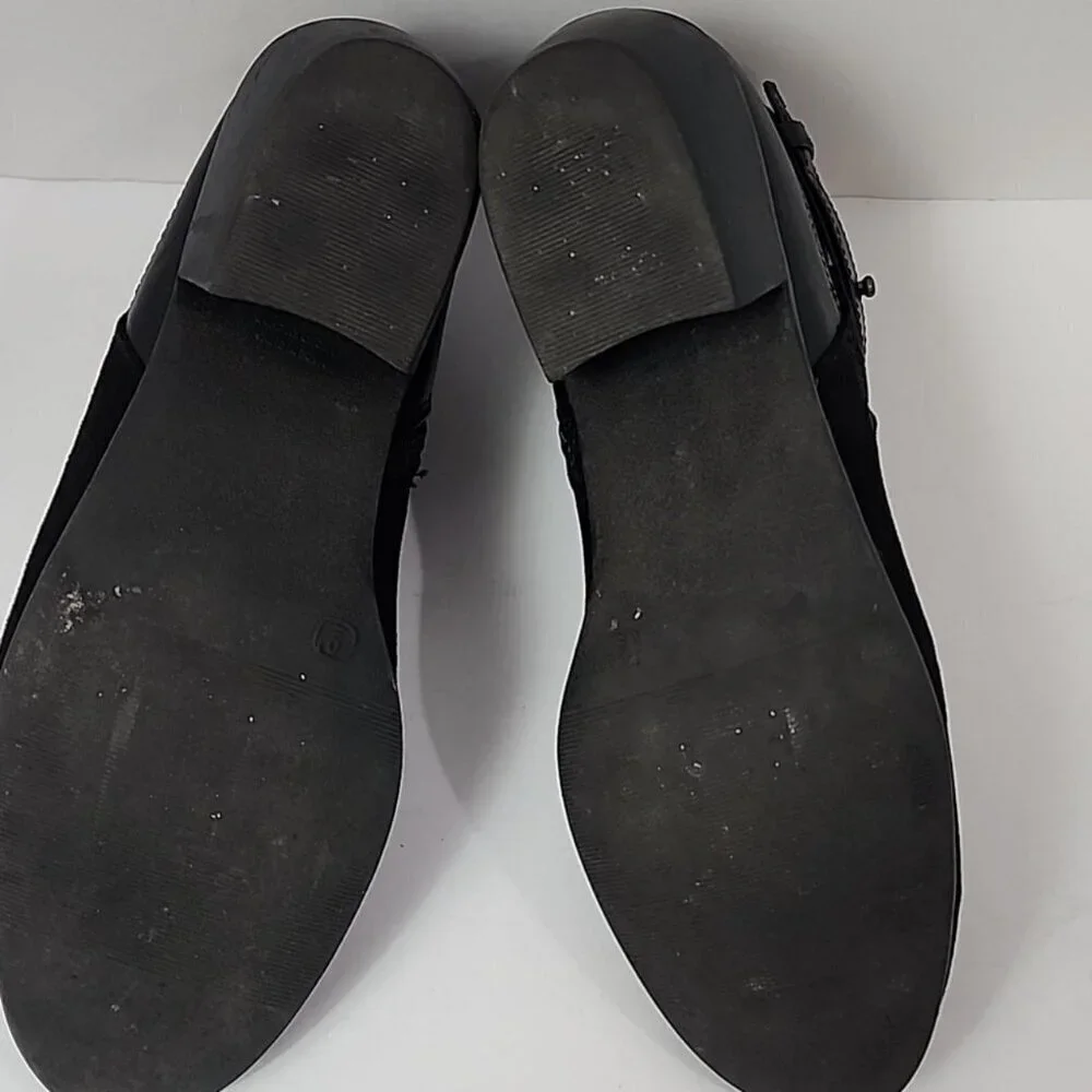 Old Navy Black Ankle Boots Side Zip Buckle Round Toe Size 9